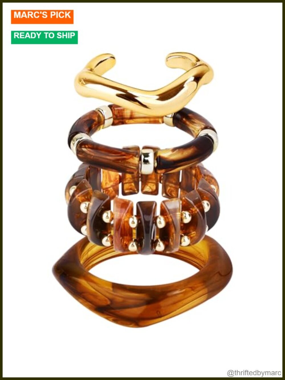 Chunky Acrylic Resin Bangle Bracelets Stackable Boho Statement Jewelry Set